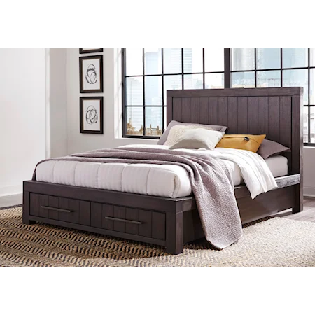 Queen Storage Slat Bed