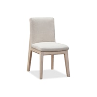Cottage Upholstered Dining Chair in White Sand & Natural Linen