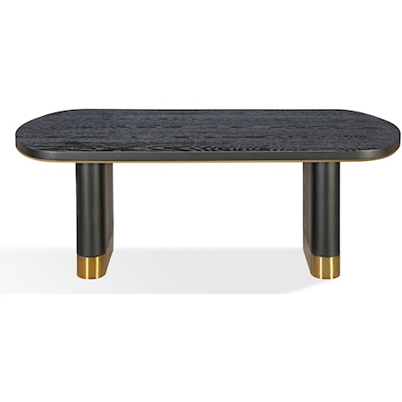 Wood and Metal Oval Dining Table