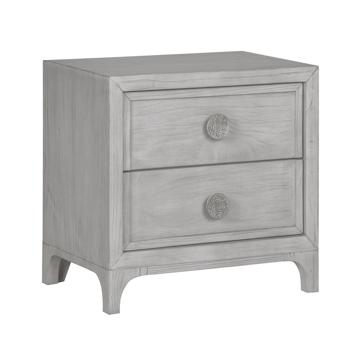 Modus International Boho Chic Nighstand in Washed White