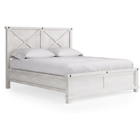 Queen Solid Wood Panel Bed