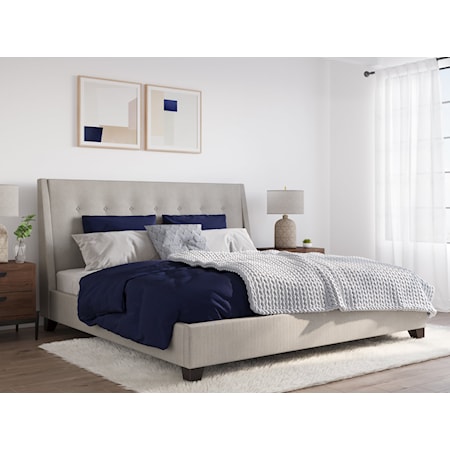 King Upholstered Platform Bed