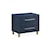 Modus International Argento 2-Drawer USB Charging Nightstand in Navy Blue and Burnished Brass