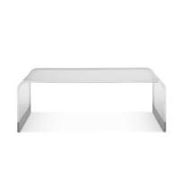 Coffee Table in Clear Acrylic and Brushed Stainless Steel