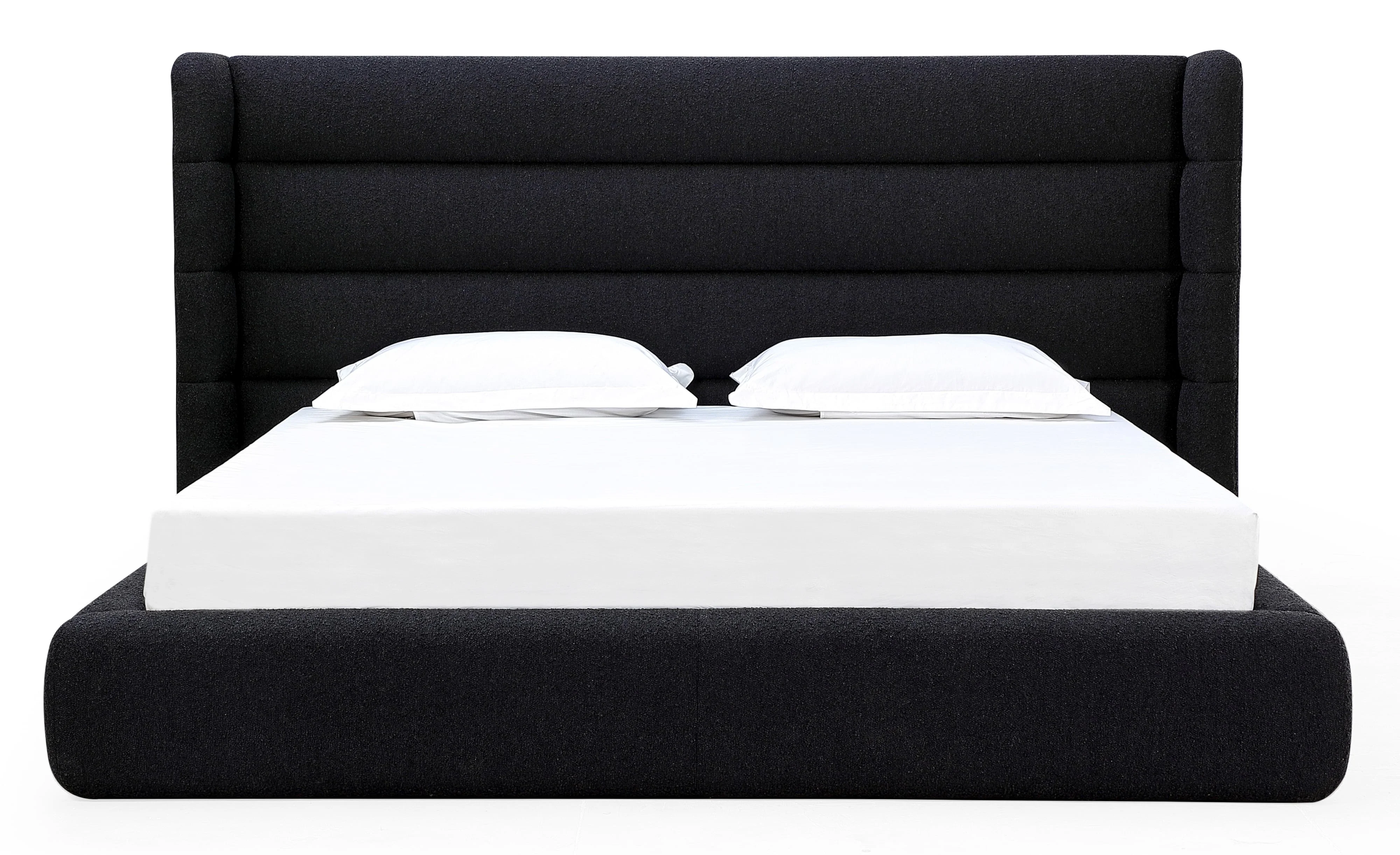 Modus International Formosa Frank PCRWH5 Contemporary Upholstered Wingback Platform Queen Bed