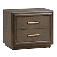 2-Drawer USB-Charger Nightstand in Big Bear Brown