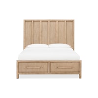 Contemporary Rustic California King Panel Storage Bed with 2 Drawers