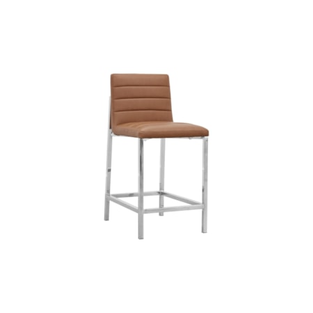 Metal Back Counter Stool in Cognac