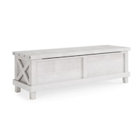 Solid Wood Blanket Box in Rustic White