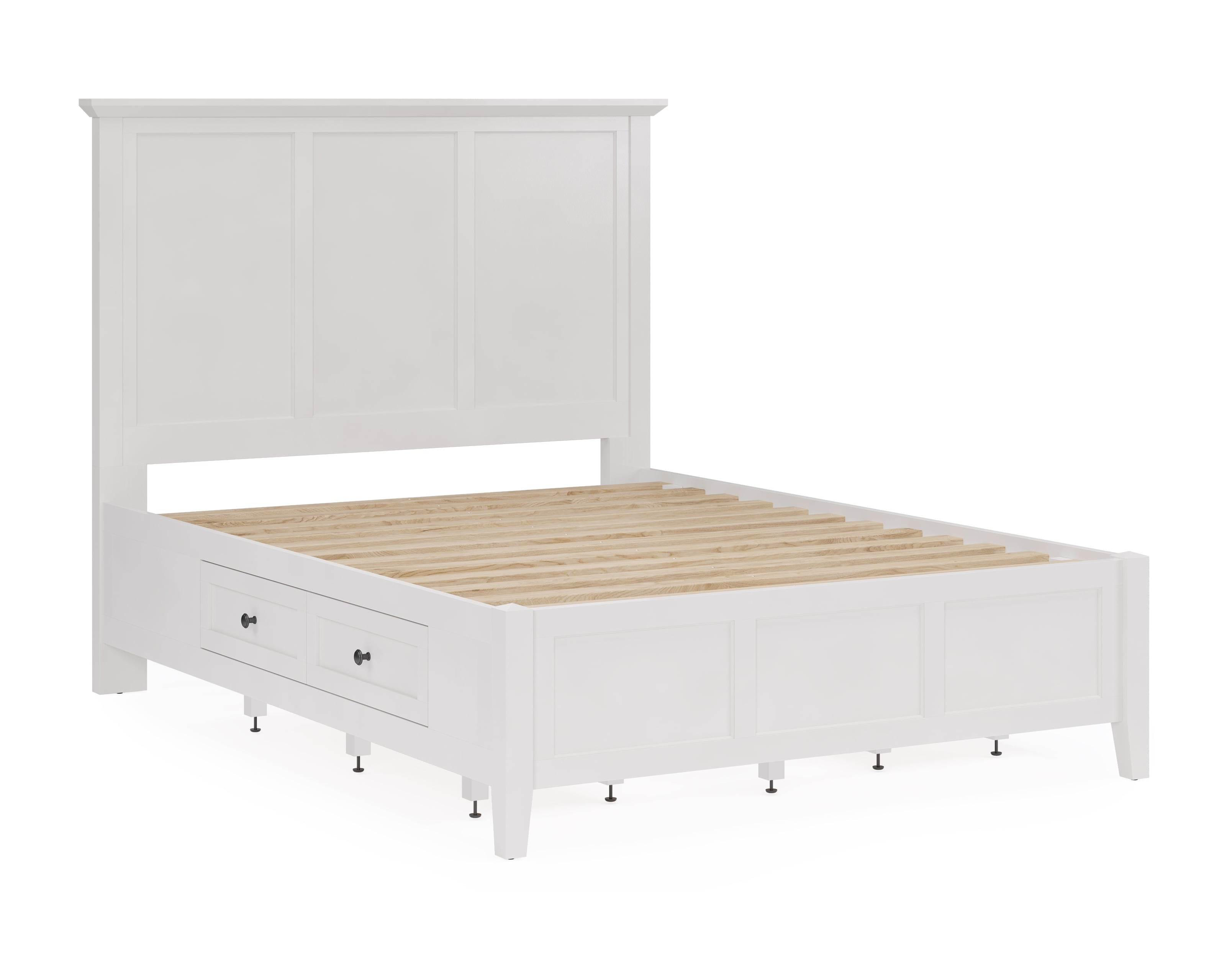 Modus Furniture Grace Snowfall Queen Panel Bed with Storage