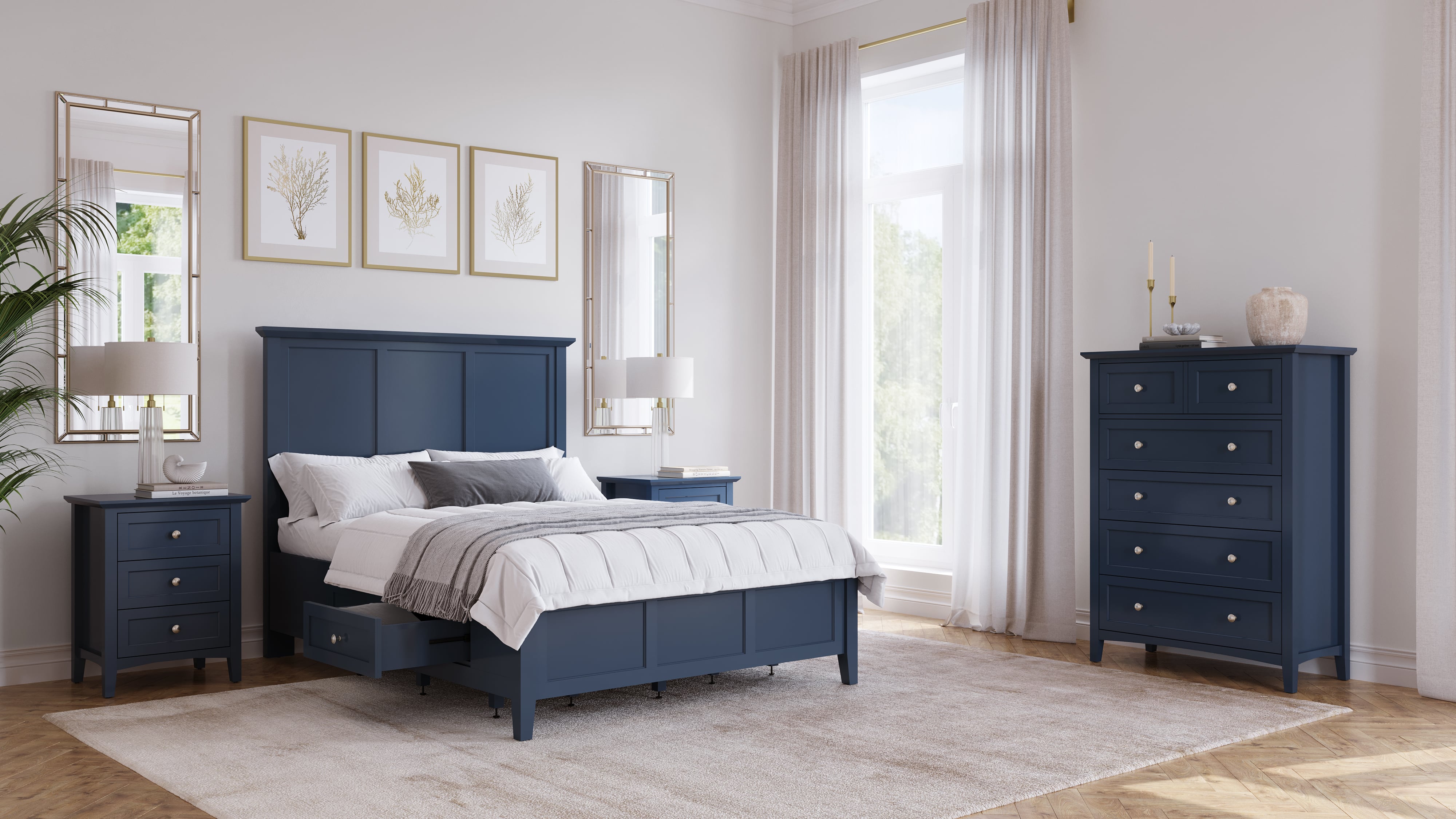 Modus Furniture Grace Blueberry Panel Queen Bed