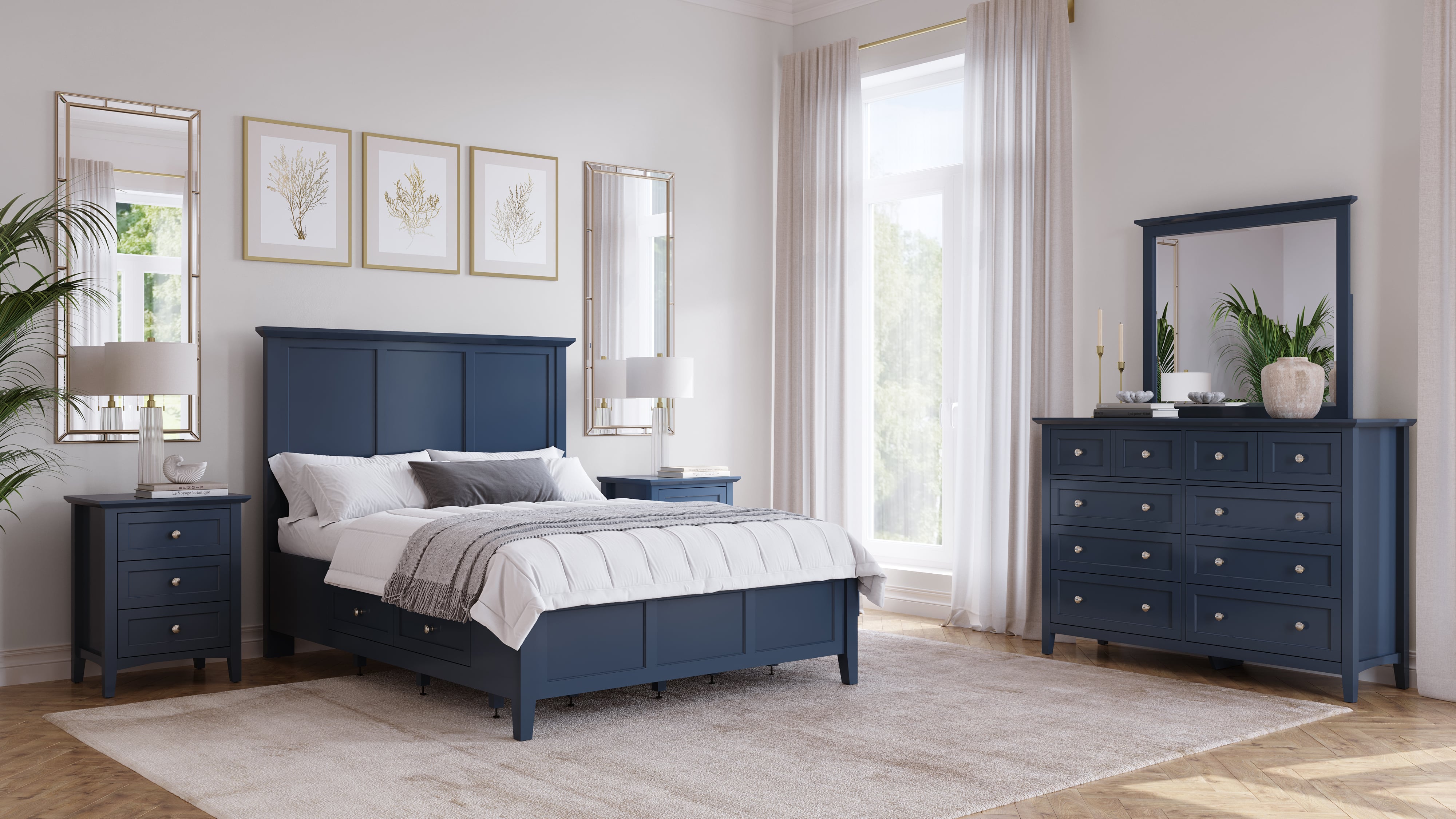 Modus Furniture Grace Blueberry Panel Queen Bed