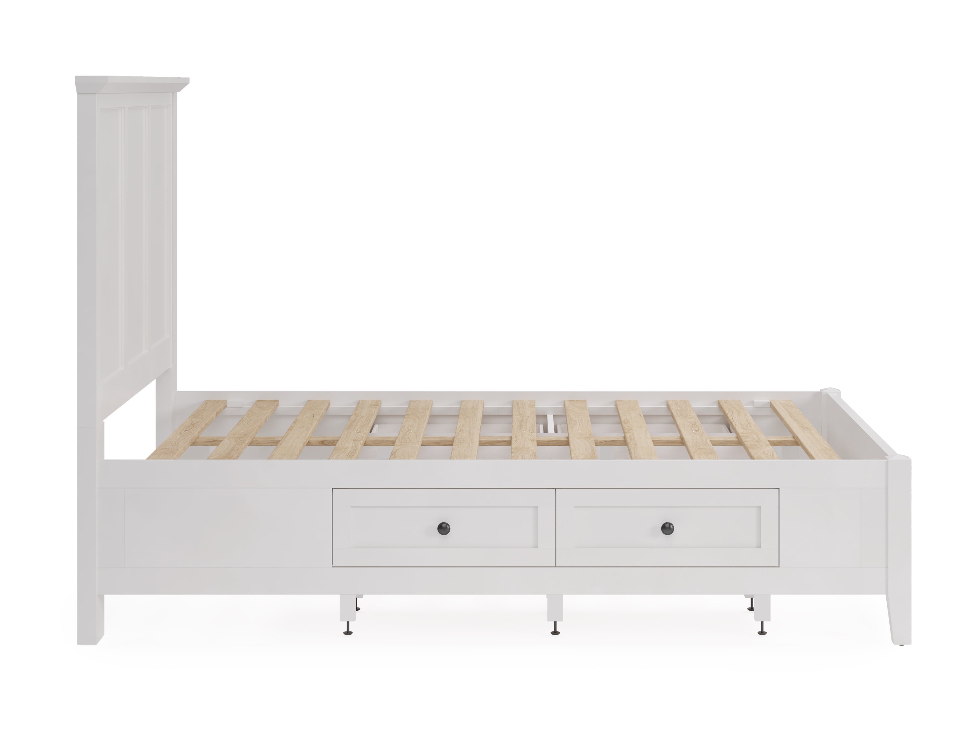 Modus Furniture Grace Snowfall Queen Panel Bed with Storage