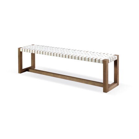 Dining Bench Woven - White/Bisque