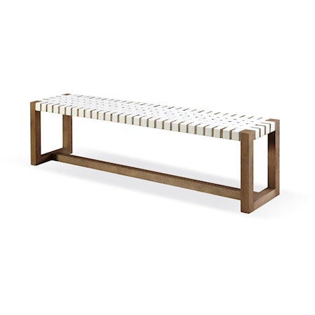 Dining Bench Woven - White/Bisque