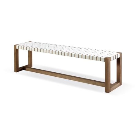 Dining Bench Woven - White/Bisque