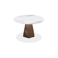 Carmel Stone Top Round Dining Table in Chanelle and Bronze