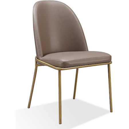 Leather Upholstered Metal Leg Dining Chair