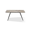 Modus International Lucia Double Ext Stone Top Metal Leg Dining Table