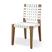 Coastal Woven Leather Dining Chair