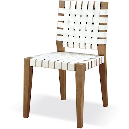 Side Chair Woven - White/Bisque