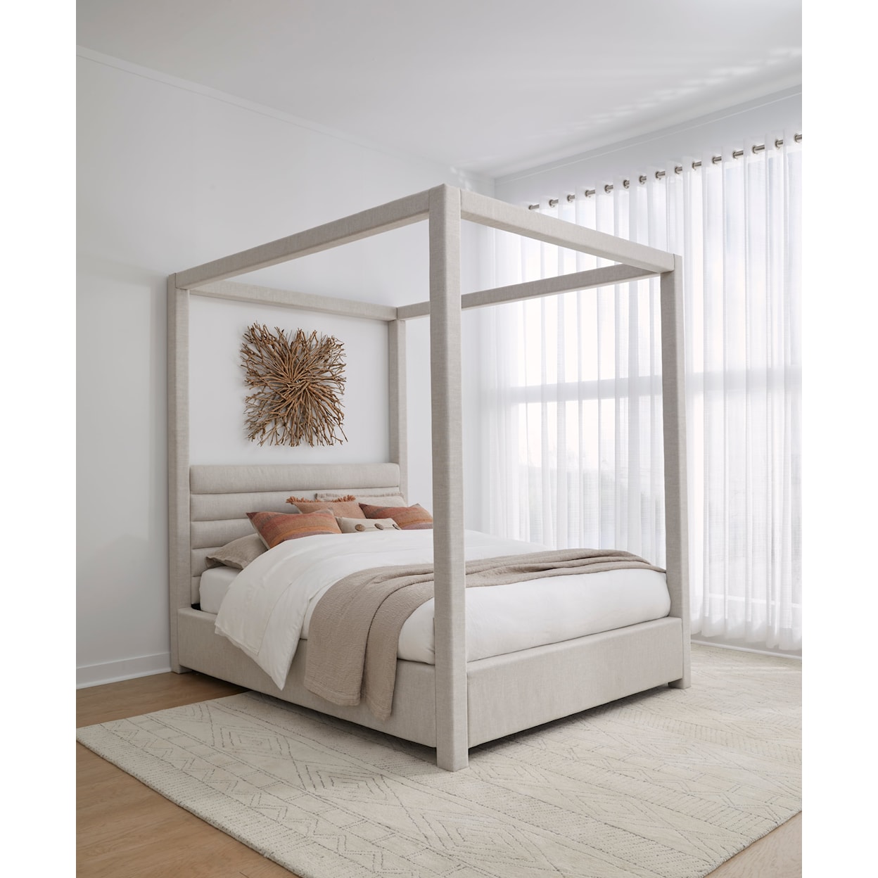 Modus International Rockford California King Upholstered Canopy Bed