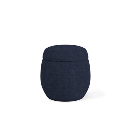 Upholstered Ottoman in Blue Jeans Chenille