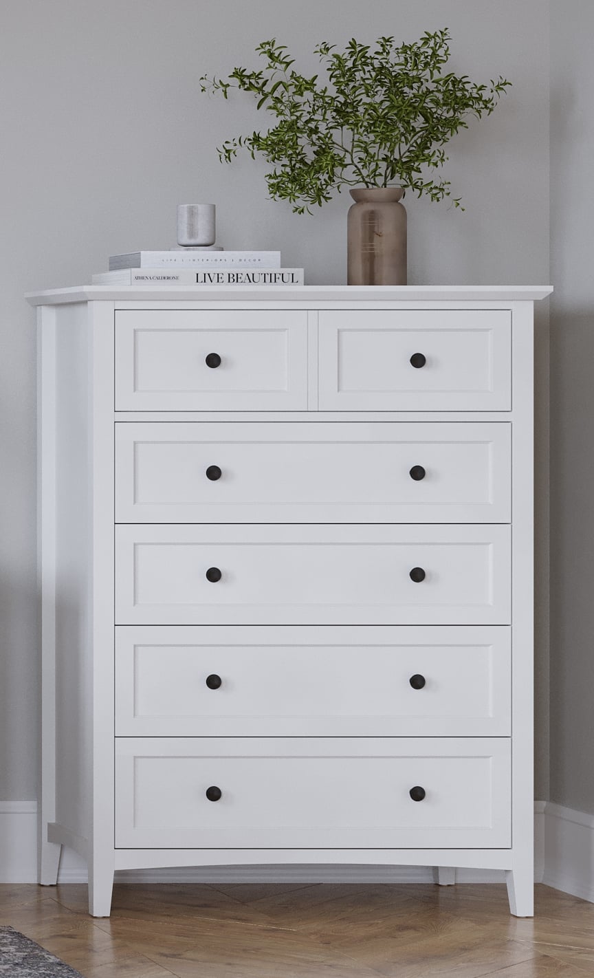Modus Furniture Grace Snowfall 5-Drawer Bedroom Chest
