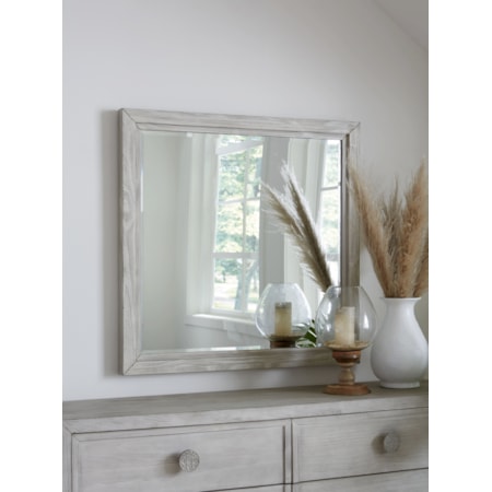 Plain Mirror in Washed White