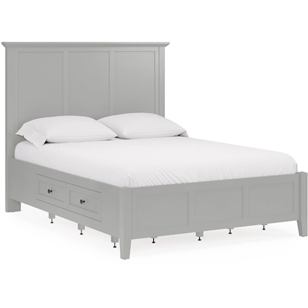 Transitional Platform King Storage Bed with 4-Drawers
