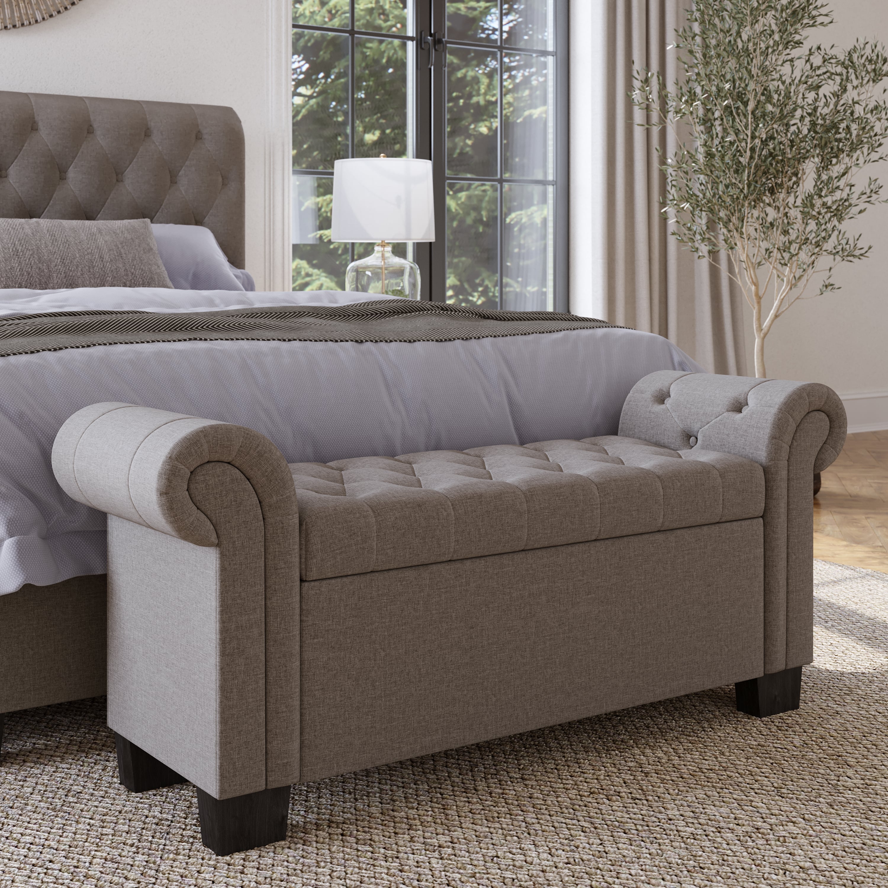 Modus Furniture Geneva Royal Rolled Arm Storage Bench