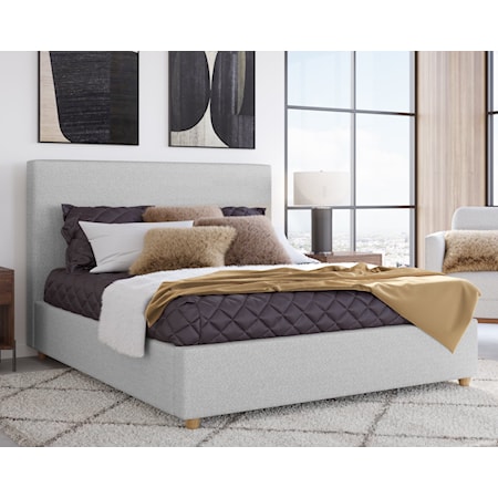 California King Upholstered Platform Bed in Linen