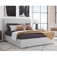 California King Upholstered Platform Bed in Linen