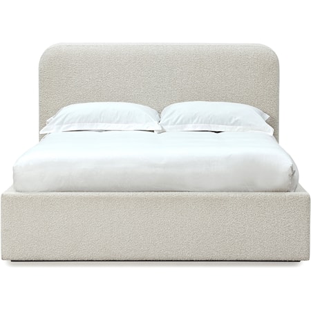 Full Upholstered Platform Bed in Ricotta Boucle