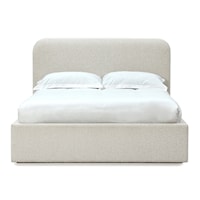 Queen Upholstered Platform Bed in Ricotta Boucle