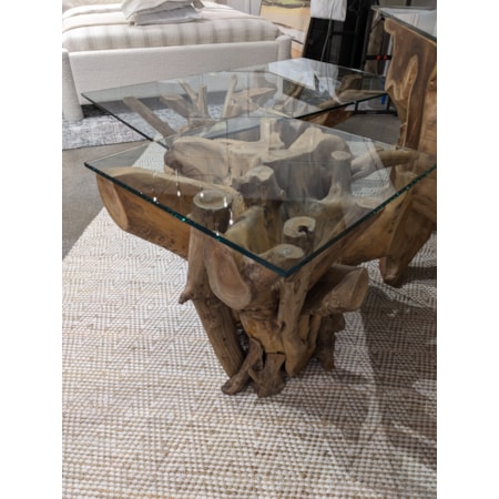Teak Root End Tbl - Wm T/G