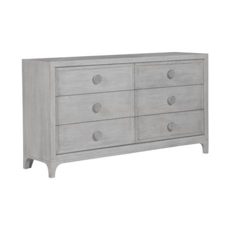 6-Drawer Dresser In Washed White