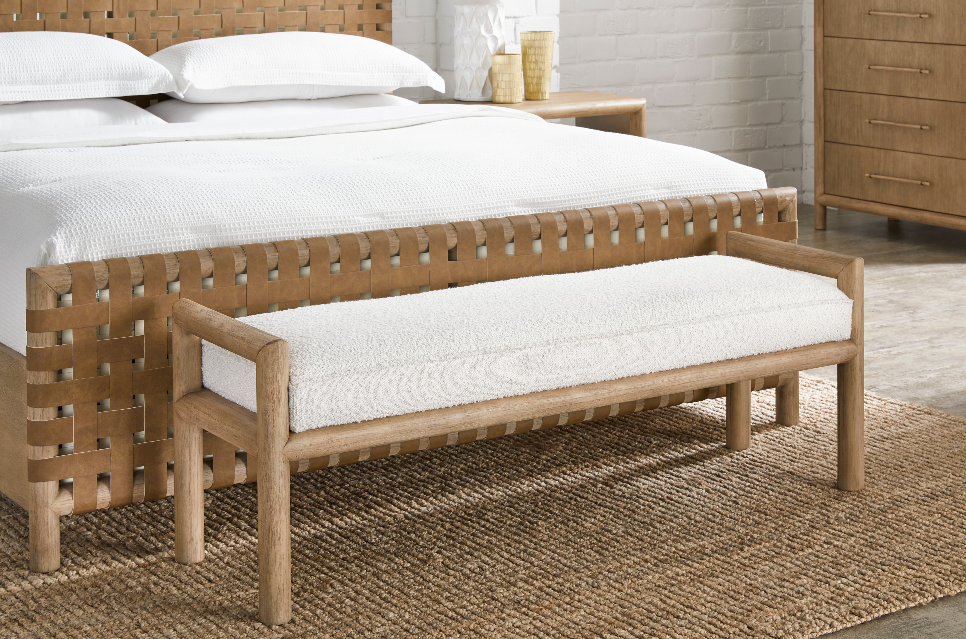 Modus Furniture Dorsey Granola Woven Bench
