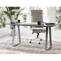 Writing Desk in Cool Grey Lacquer