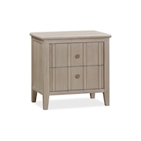 2-Drawer Nightstand Oak Wood Shiplap Nightstand