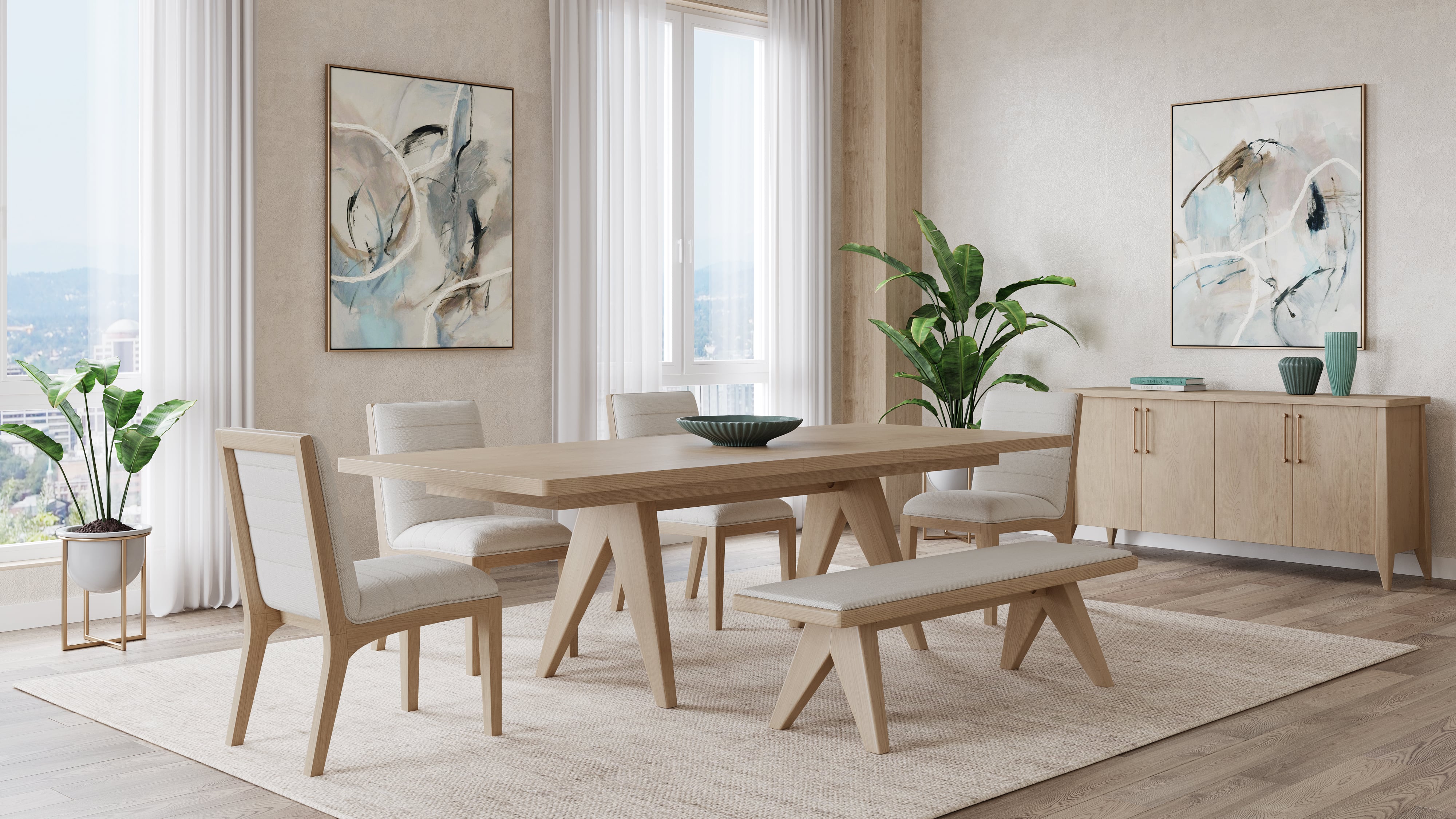 Modus Furniture Sumire Ginger Dining Bench