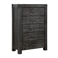 5-Drawer Solid Wood Chest in Graphite