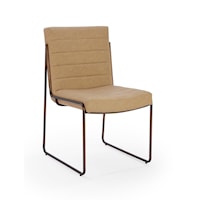 Madison Metal Frame Dining Chair in Honey Synthetic Leather
