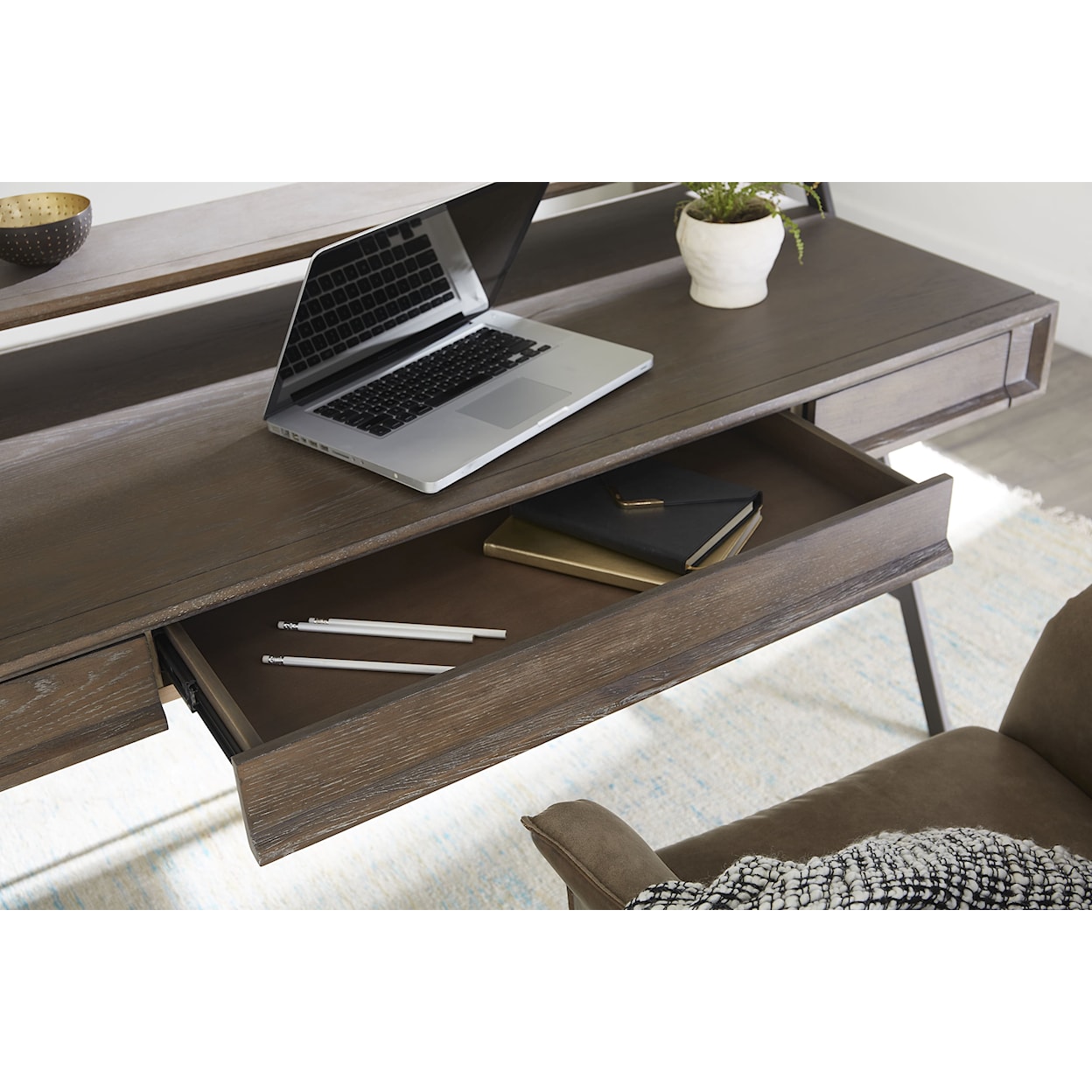 Modus International Finch Wood and Metal Secretary Desk