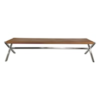 Contemporary Leather Dining Bench