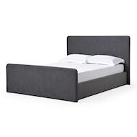 Contemporary Velvet Upholstered Platform California King Bed