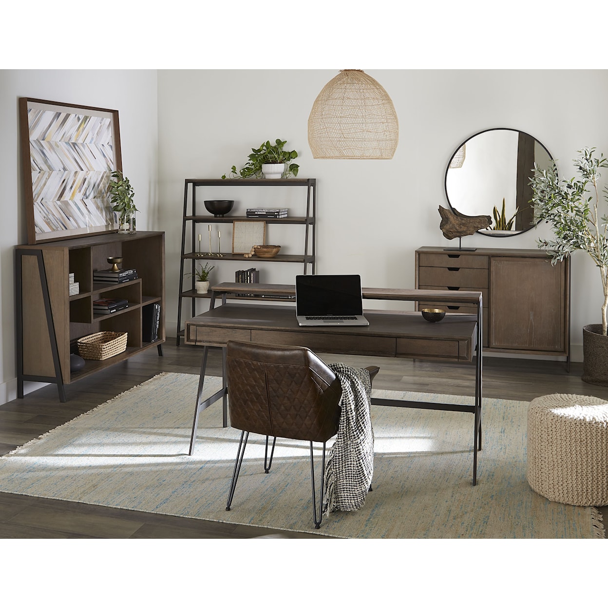 Modus International Finch Wood and Metal Secretary Desk