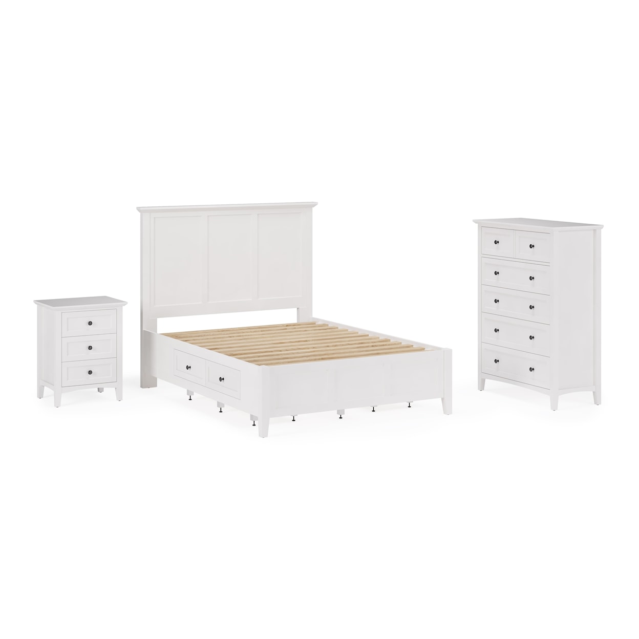 Modus International Grace Snowfall Queen Panel Bed with Storage