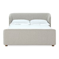 Full Upholstered Platform Bed in Cotton Ball Boucle