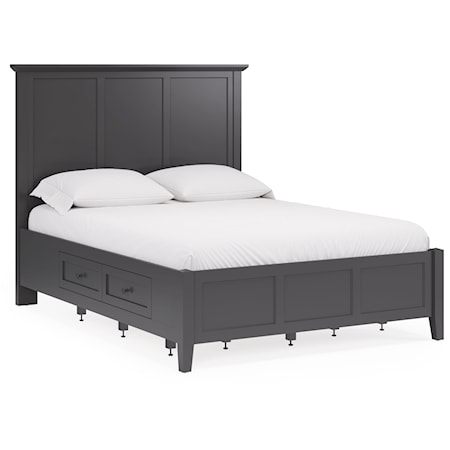 Transitional Queen Panel Bed with Storage